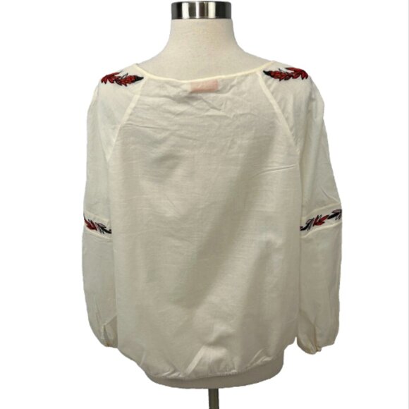 Tory Burch Floral Embroidered Peasant Top - Picture 9 of 16